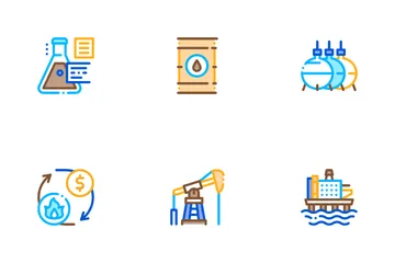 Gas Fuel Industry Icon Pack