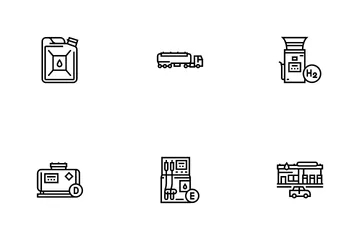 주유소 급유 장비 아이콘 팩
