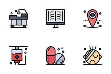 Conceito Hospitalar e de Saúde Pacote de Ícones