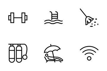 Hotel And Restaurant Line Icons Icon Pack