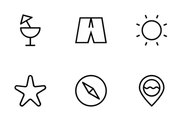 Ícones de verão e praia Pacote de Ícones