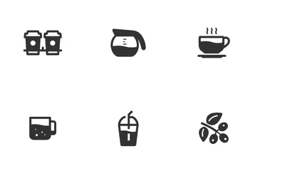 Icono de café y té Paquete de Iconos