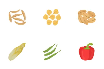 Iconos planos de verduras Paquete de Iconos