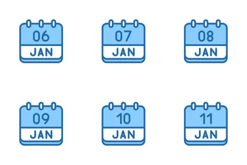 January Calendar Icon Pack