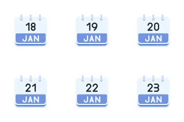 January Calendar Icon Pack