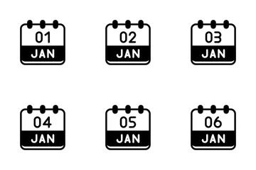 January Calendar Icon Pack