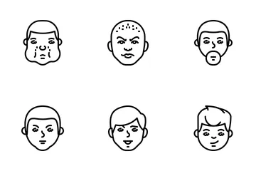 Jellycons - Aperçu - Visages d'hommes Vol.1 Pack d'Icônes