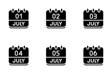 July Calendar Icon Pack