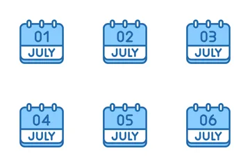 July Calendar Icon Pack