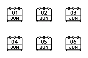 June Calendar Icon Pack