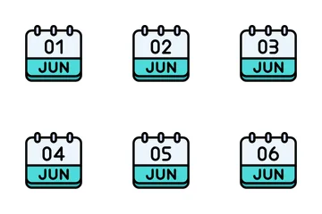 June Calendar Icon Pack