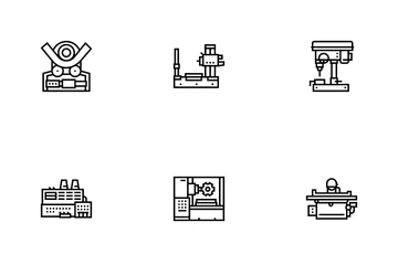 Metal Working Machine Icon Pack