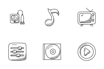 Musik-Doodle-Symbole Symbolpack