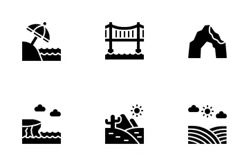 Paisaje de la naturaleza Paquete de Iconos