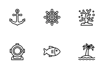 Océano y mar Paquete de Iconos