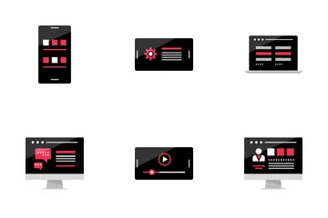 Online Activity And Wireframes 1 Red Icon Pack