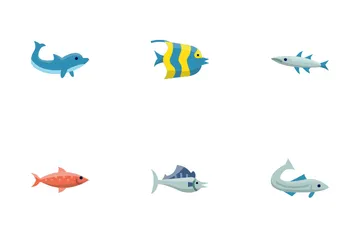 Peces del océano Paquete de Iconos