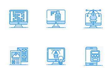 Recurso de design e processo criativo Pacote de Ícones