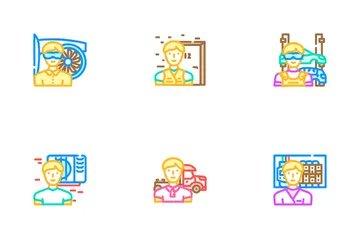 Repair Worker Equipment Job Icon Pack