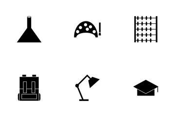 School Icon Set  Glyph Icon Pack