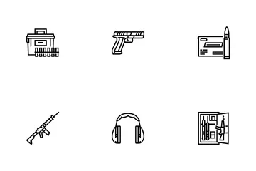 Shooting Weapon And Accessories Icon Pack