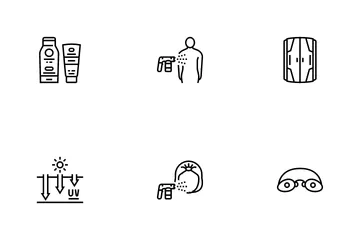 Solarium Salon Tanning Service Icon Pack