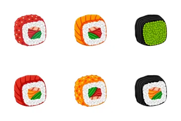 Sushi Comida Japonesa Paquete de Iconos