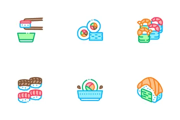 Sushi Roll Asian Dish Icon Pack