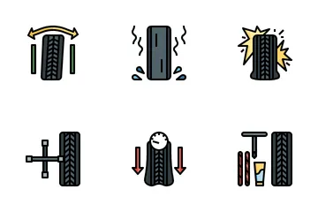 Tire And Wheel Service Icon Pack