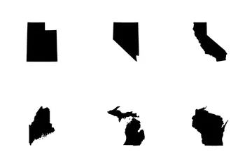 アメリカ合衆国の州地図 アイコンパック