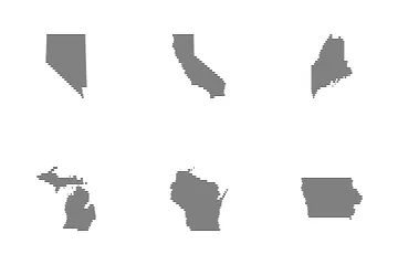 アメリカ合衆国の州地図 アイコンパック