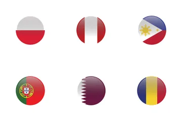 World Flags Circular  Icon Pack