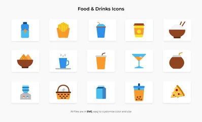 Alimentos y bebidas Paquete de Iconos