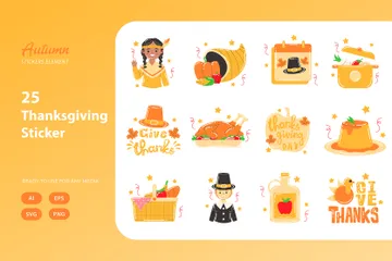 Autocollant de Thanksgiving Pack d'Icônes