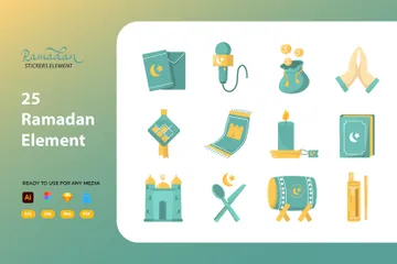 Autocollant Ramadan Pack d'Icônes