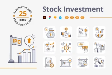 Inversión en acciones Paquete de Iconos