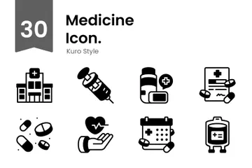 Medicamento Paquete de Iconos