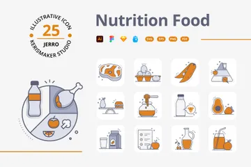 Nutrição alimentar Pacote de Ícones