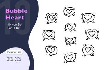 Outline Speech Bubble Heart Icon Pack