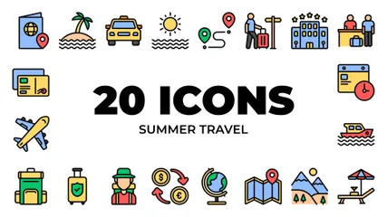 Viajes de verano Paquete de Iconos