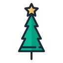 Free Árbol de navidad con estrella  Icono