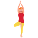 Free Baumhaltung Yogahaltung Flexible Figur Symbol