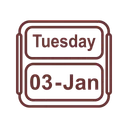 Free Calendar January Tuesday Icon