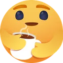 Free Care emoji with tea  Icon