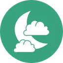 Free Cloudy Night Weather Moon Icon