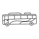 Free White Line Travel Bus Illustration Tour Bus Coach 아이콘