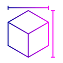 Free Cubo Dimensao Altura Ícone