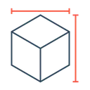 Free Cubo Dimensao Altura Ícone