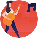 Free Playing Guitar Guitar Player Female Guitarist Icon