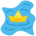 Free Floating paper boat  Icon